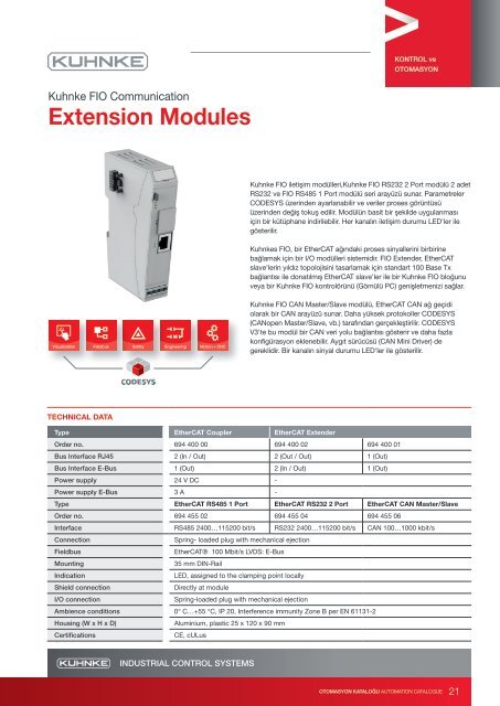 KUHNKE TURKEY Endüstriyel Otomasyon Sistemleri Kataloğu