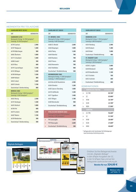 Saarbrücker Zeitung - Crossmedia Preisliste Nr. 72