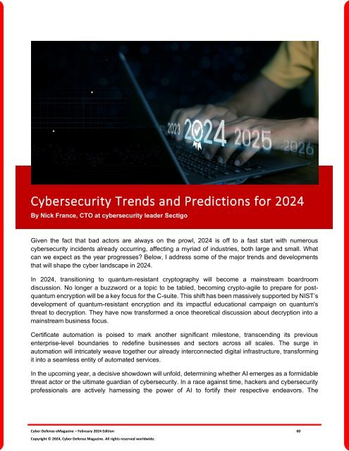 The Cyber Defense eMagazine February Edition for 2024