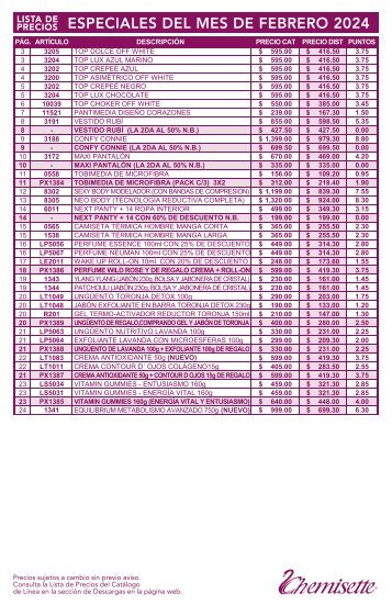Lista de precios FEB 2024