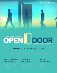 The Year of the Open Door Stewardship Newsletter - Volume 1 | February 2024