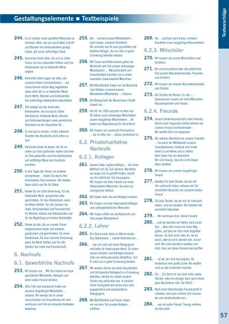 Musterbuch Familienanzeigen - SZ + TV