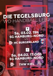 Die Tegelsburg No. 13 - Wo Handball lebt - Hallenheft 3. Liga 1. Herren vs. HC Burgenland & JBLH mA1 vs. THW kiel