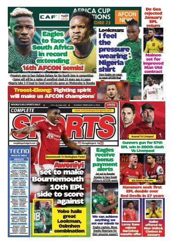 COMPLETE SPORTS - SUNDAY, FEB 4, 2024