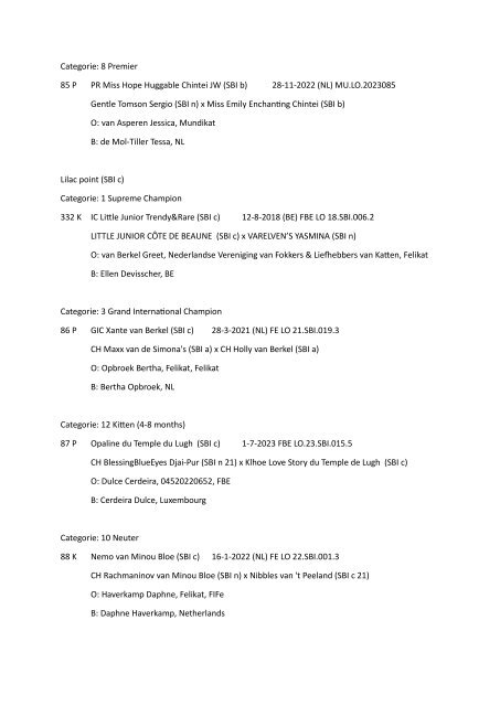 Catalog - 253. Mundikat Int. FIFe Show - Rosmalen 04-02-2024