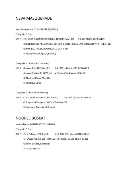 Catalog - 253. Mundikat Int. FIFe Show - Rosmalen 04-02-2024