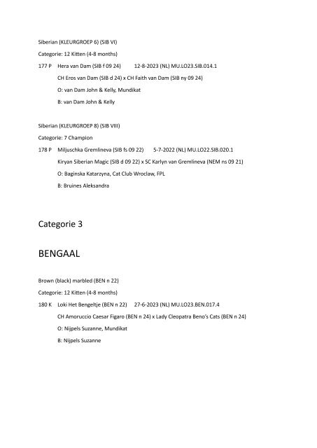 Catalog - 253. Mundikat Int. FIFe Show - Rosmalen 04-02-2024