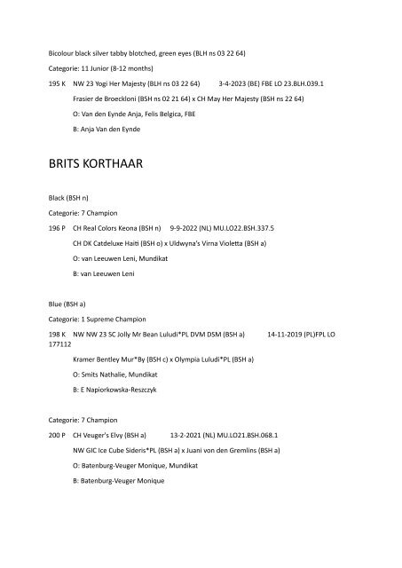 Catalog - 253. Mundikat Int. FIFe Show - Rosmalen 04-02-2024