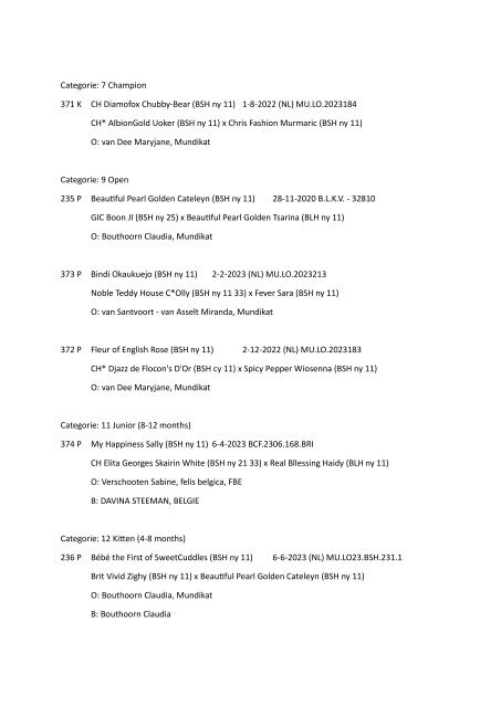 Catalog - 253. Mundikat Int. FIFe Show - Rosmalen 04-02-2024