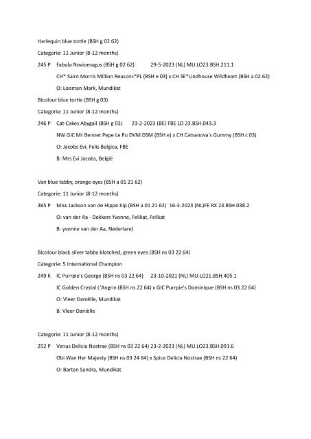 Catalog - 253. Mundikat Int. FIFe Show - Rosmalen 04-02-2024