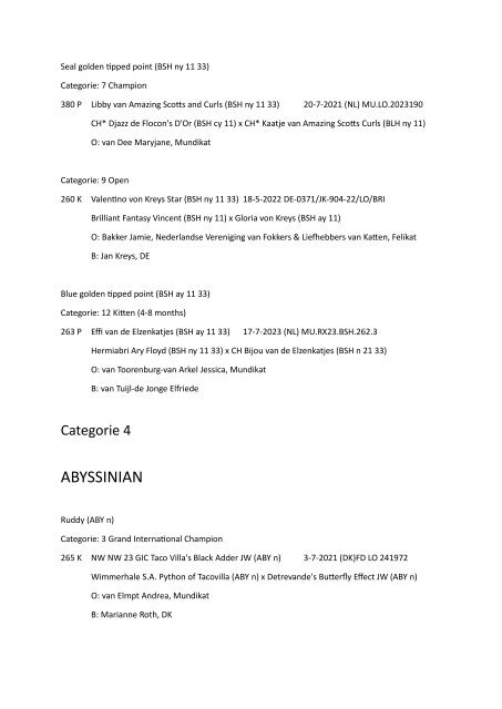 Catalog - 253. Mundikat Int. FIFe Show - Rosmalen 04-02-2024