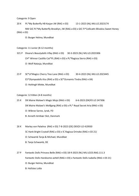 Catalog - 253. Mundikat Int. FIFe Show - Rosmalen 04-02-2024