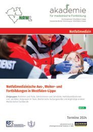 Notfallmedizinische Aus-, Weiter- und Fortbildungen in Westfalen-Lippe – Termine 2024