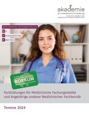 Fortbildungen für Medizinische Fachangestellte und Angehörige anderer Medizinischer Fachberufe – Termine 2024