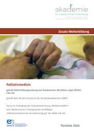 Zusatz-Weiterbildung Palliativmedizin – Termine 2024