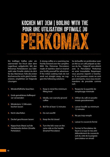 Petromax Produktkatalog - jetzt alles zum Draußen-Kochen bei Deterding erhältlich