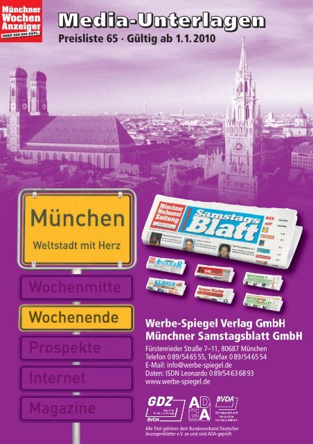 München Süd-West – 218.350 Expl. - Wochenanzeiger München