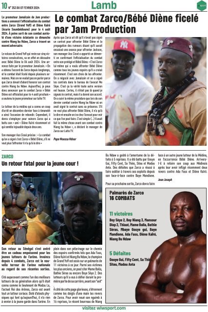 Journal wiwsport n353 - 07 février 2024