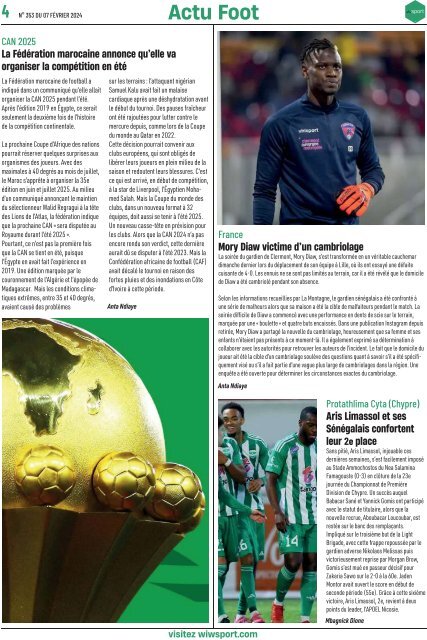 Journal wiwsport n353 - 07 février 2024