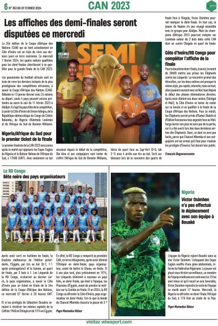 Journal wiwsport n353 - 07 février 2024