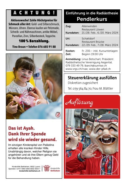 Schwyzer Anzeiger – Woche 6 – 9. Februar 2024