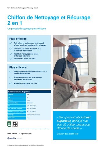 Tork Chiffon de Nettoyage et Récurage 2 en 1