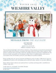 Wilshire Valley Winter Newsletter 2024