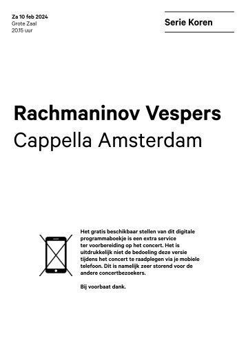 2024 02 10 Rachmaninov Vespers - Cappella Amsterdam