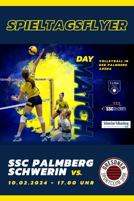 Spieltagsflyer vs. Dredner SC - SSC PALMBERG SCHWERIN