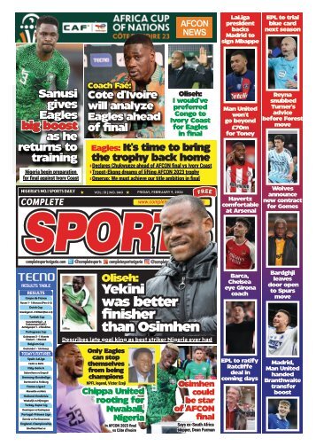 COMPLETE SPORTS - FRIDAY, FEB 9, 2024