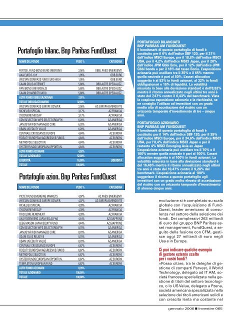 gestioni patrimoniali - Investire