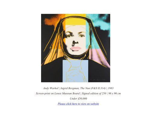 Andy Warhol -  Selected works under £100,000