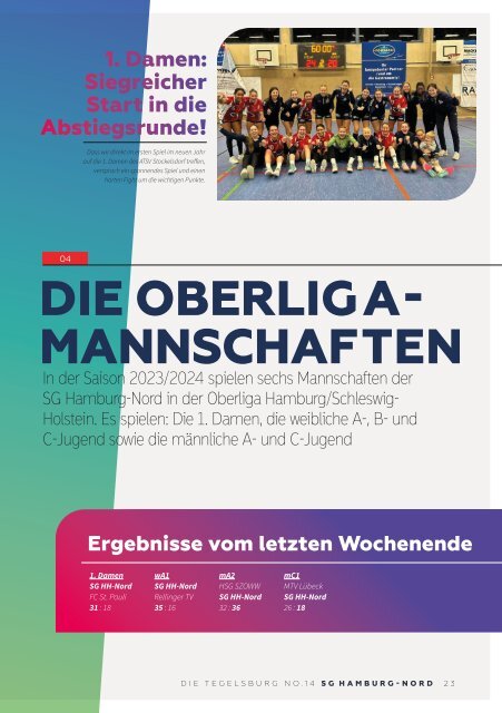 Die Tegelsburg No. 14 - Wo Handball lebt - Hallenheft JBLH mA1 vs. MTV Lübeck