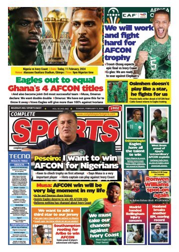 COMPLETE SPORTS - SUNDAY, FEB 11, 2024