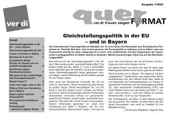 Zeitschrift quer ver.di-Frauen Bayern (1/2024) Gleichstellungspolitik in der EU und in Bayern