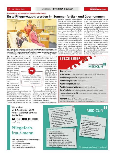 Dübener Wochenspiegel - Ausgabe 3 - Jahrgang 2024