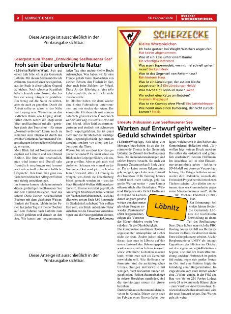 Dübener Wochenspiegel - Ausgabe 3 - Jahrgang 2024