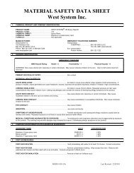 MATERIAL SAFETY DATA SHEET West System Inc.
