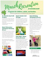 Dovercourt March 2024 recreation programs