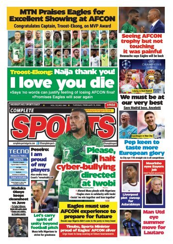 COMPLETE SPORTS - TUESDAY, FEB 13, 2024