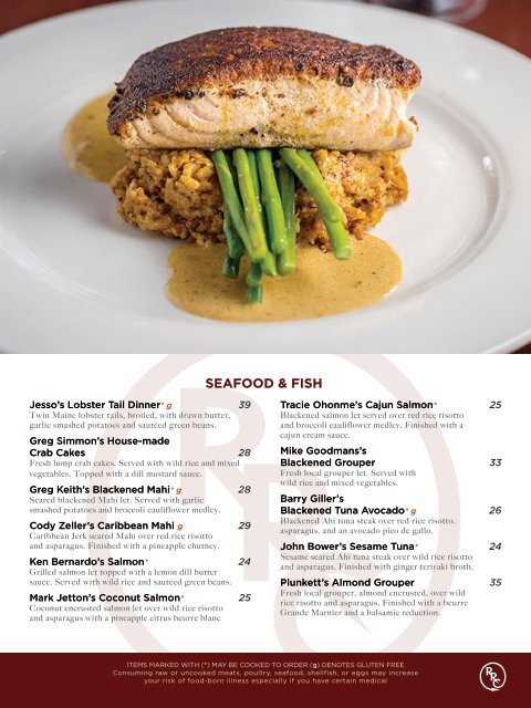 Red Rock Cafe Mock Menu