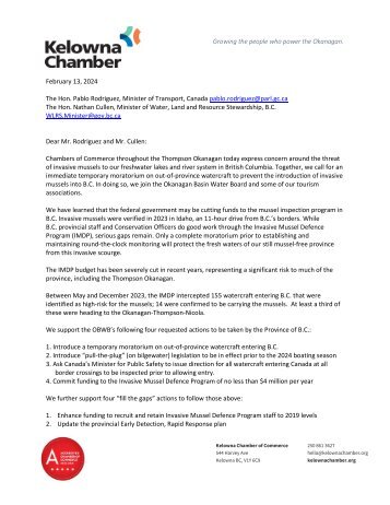 Multi Chamber Letter - Invasive Mussels Feb 13 2024
