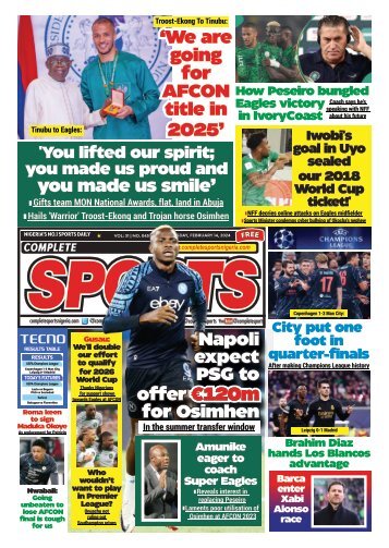 COMPLETE SPORTS - WEDNESDAY, FEB 14, 2024