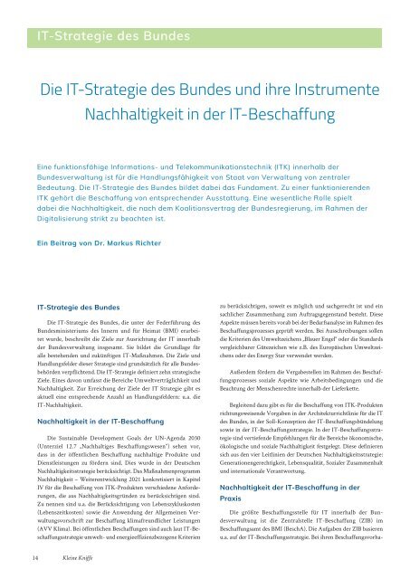 Special Interest Magazin Nachhaltiger IT-Einkauf