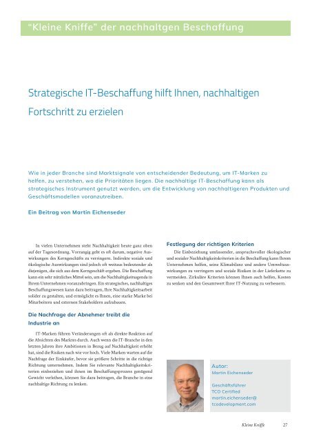 Special Interest Magazin Nachhaltiger IT-Einkauf