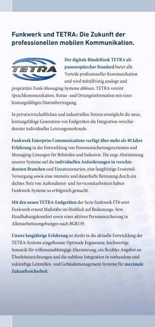 funkwerk FT4-Serie: Die neuen TETRA-Handsets. - iptelecom