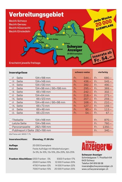 Schwyzer Anzeiger – Woche 7 – 16. Februar 2024