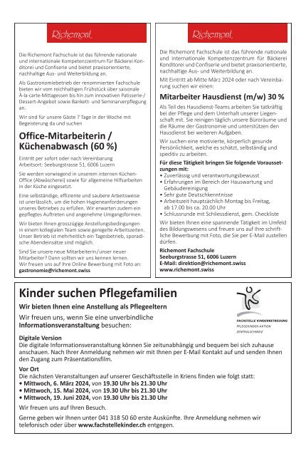 Schwyzer Anzeiger – Woche 7 – 16. Februar 2024