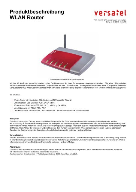 Produktbeschreibung WLAN Router - BORnet