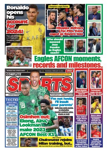 COMPLETE SPORTS - THURSDAY, FEB 15, 2024